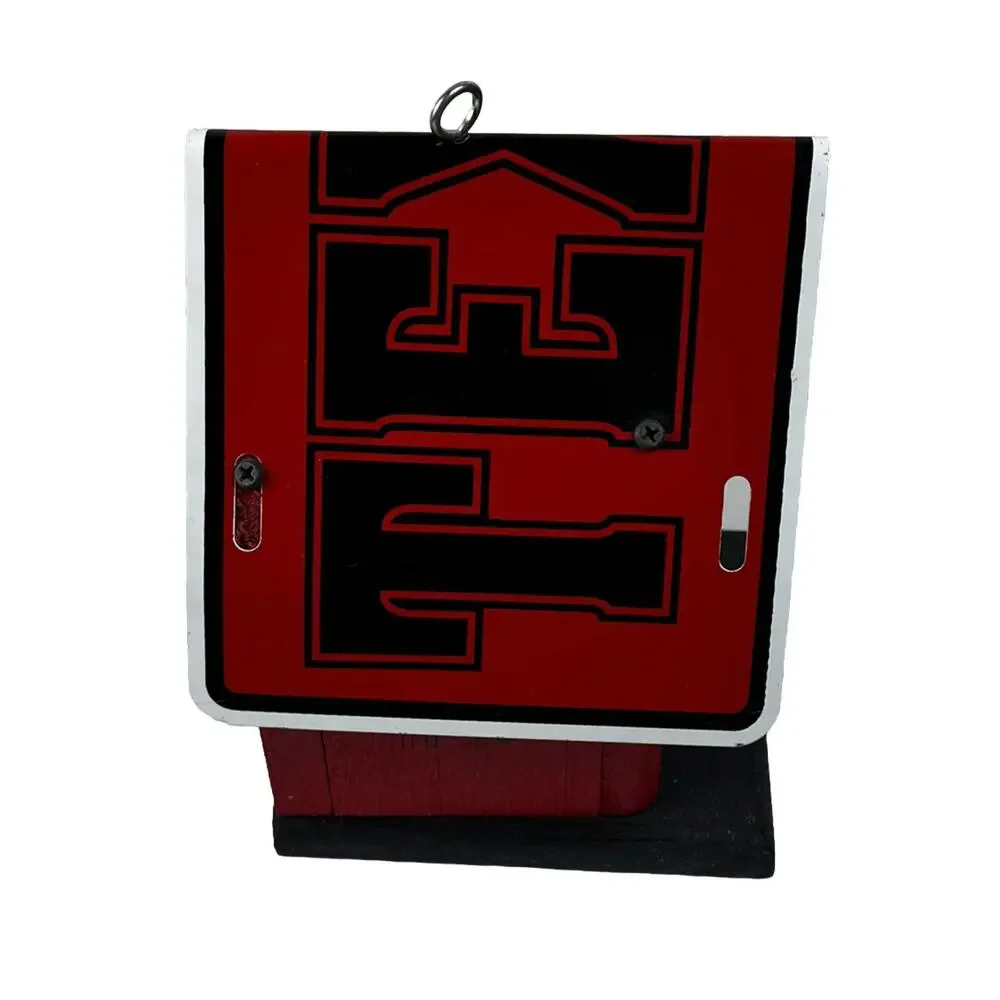 TEXAS TECH UNIVERSITY Birdhouse Handmade Red Raiders Wooden Decoration Tin Roof